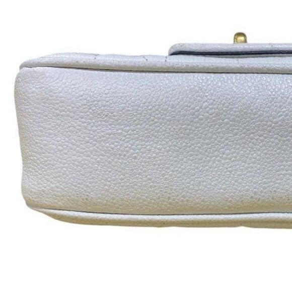 Karl Lagerfeld Agyness White Quilted Textured Leather Crossbody - Picture 6 of 13